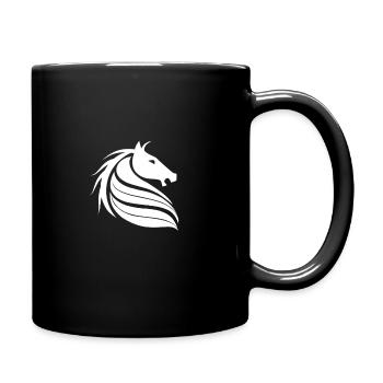 Cheval chevaux mignon cadeau d'équitation - Mug uni - noir - Droite