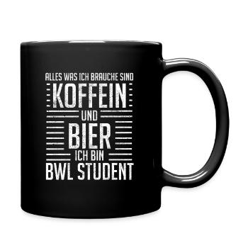 BWL Betriebswirtschaftslehre Design - Tasse einfarbig - Schwarz - Rechts