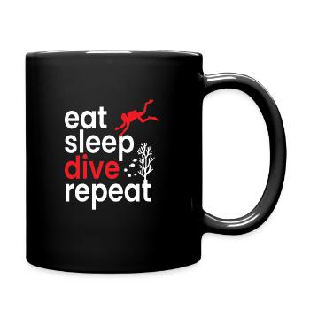 Eat Sleep Dive Repeat Diving Divers - Full Colour Mug - black - Right