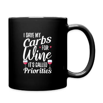 Du vin - Mug uni - noir - Droite
