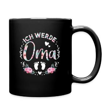 Du wirst Oma Geschenk - Tasse einfarbig - Schwarz - Rechts