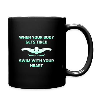 Schwimmen Schwimmen Schwimmer Geschenk - Tasse einfarbig - Schwarz - Rechts