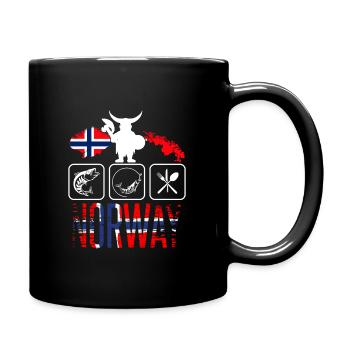 Norwegen - Tasse einfarbig - Schwarz - Rechts