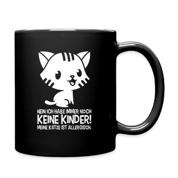 Keine Kinder - Katze ist allergisch - Tasse einfarbig - Schwarz - Rechts