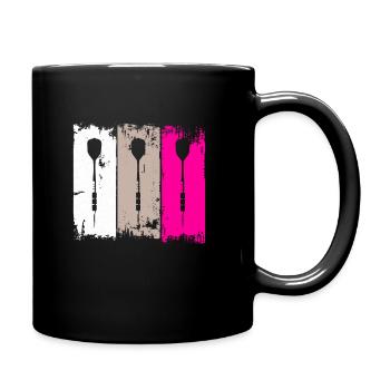 Darts Retro Dartpfeil Design Damen Turnier - Tasse einfarbig - Schwarz - Rechts