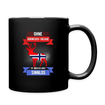 Norwegen - Tasse einfarbig - Schwarz - Rechts