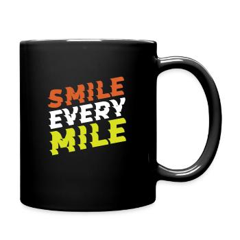 Smile Every Mile Run Runner Jogger - Full Colour Mug - black - Right
