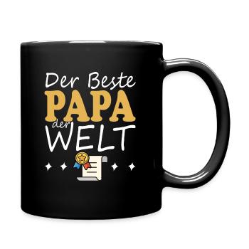 Der beste Papa der Welt - Tasse einfarbig - Schwarz - Rechts