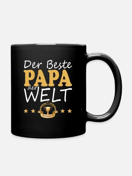 Der beste Papa der Welt - Tasse einfarbig - Schwarz