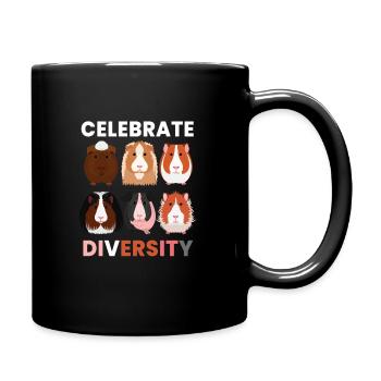 Celebrate Diversity Guinea Pig Sweet - Full Colour Mug - black - Right