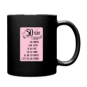 50. Geburtstagsparty 50 Jahre alt Lustig Geschenk - Tasse einfarbig - Schwarz - Rechts