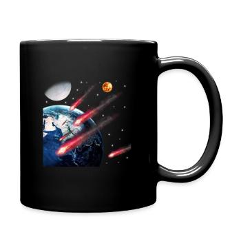 Weltraum - Tasse einfarbig - Schwarz - Rechts
