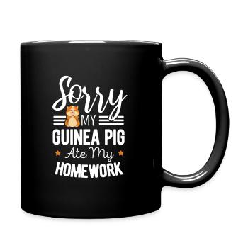 Meerschweinchen - Tasse einfarbig - Schwarz - Rechts