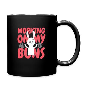Working On My Buns Fitness Renforcement musculaire - Mug uni - noir - Droite