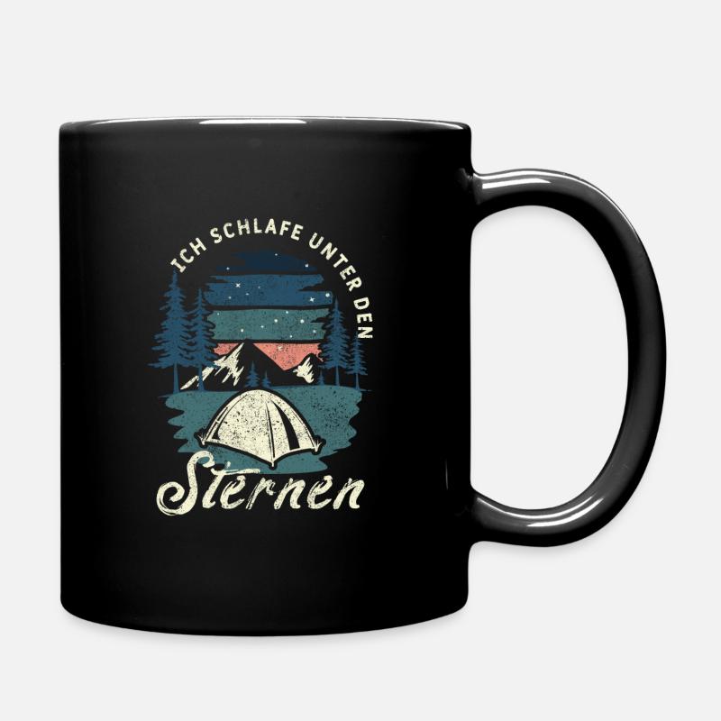 Zelten - Tasse einfarbig - Schwarz