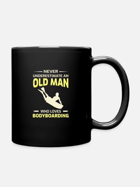Bodyboarding Grandpa Bodyboarder Cadeau de fête des pères - Mug uni - noir