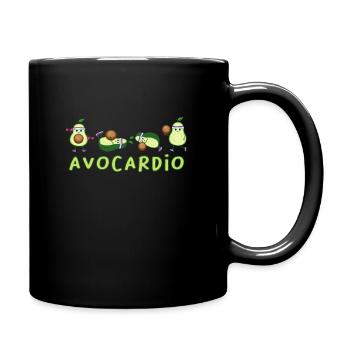 Avocado saying fitness avocardio - Full Colour Mug - black - Right