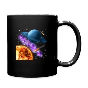 Weltraum - Tasse einfarbig - Schwarz - Rechts