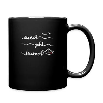 Papierschiff Meer Papierboot Papierschiffchen - Tasse einfarbig - Schwarz - Rechts