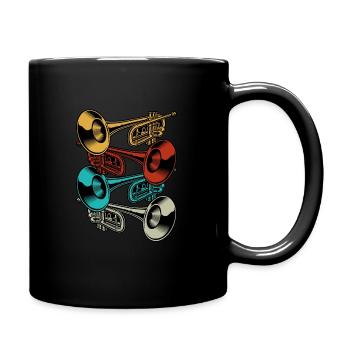 Musicien de bande d'instrument rétro trompette - Mug uni - noir - Droite