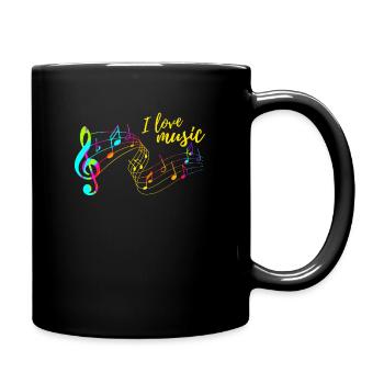 I love music - Tasse einfarbig - Schwarz - Rechts