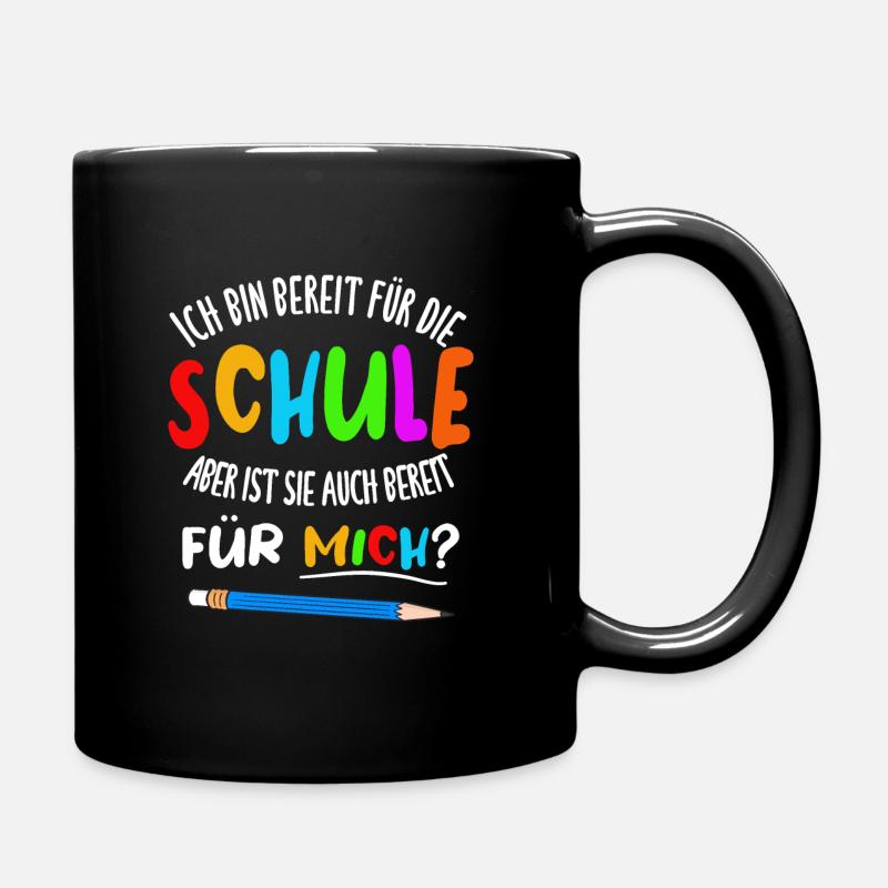Kinder Einschulung 2021 Grundschule Schulanfang - Tasse einfarbig - Schwarz