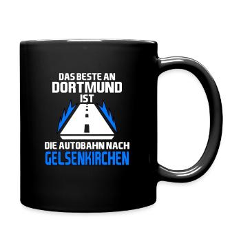 Gelsenkirchen: Das beste an Dortmund Motiv - Tasse einfarbig - Schwarz - Rechts