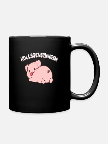 Kollegenschwein Büro Arbeitskollegen - Tasse einfarbig - Schwarz