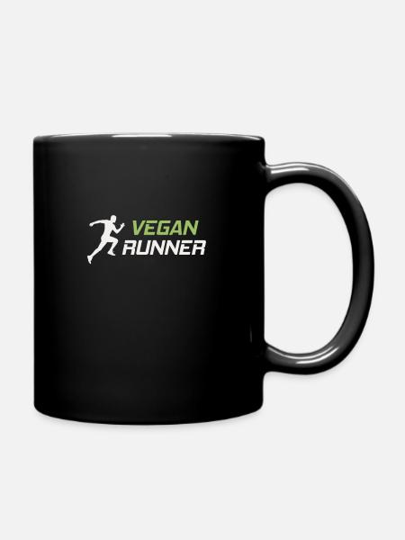 Cadeau de course Vegan Runner - Mug uni - noir