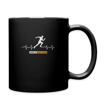 Running Runner Marathon Motivational Gift - Full Colour Mug - black - Right