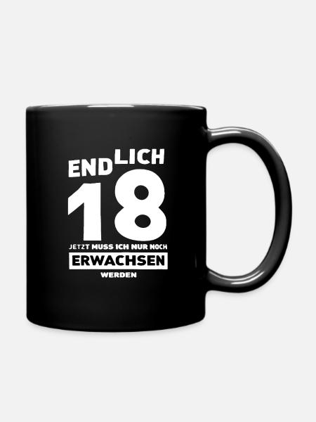 18 Jahre alt 18 Geburtstag 18 Jahre Geschenkidee - Tasse einfarbig - Schwarz