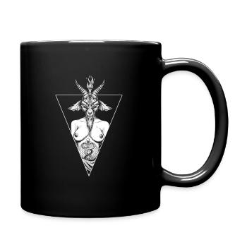 Baphomet-Ziege - Tasse einfarbig - Schwarz - Rechts