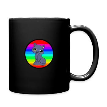 Cat in the cool background - Full Colour Mug - black - Right