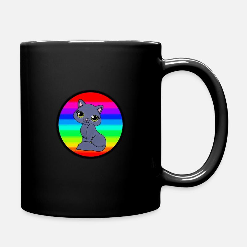Gatto sullo sfondo cool - Tazza monocolore - nero