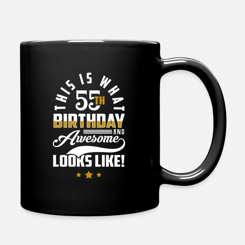 55. Geburtstag - Tasse einfarbig - Schwarz