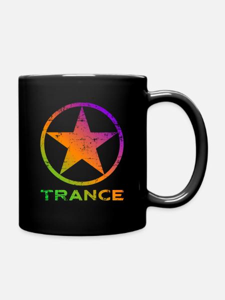 Trance Music - We Love Trance Uplifting Psytrance - Full Colour Mug - black