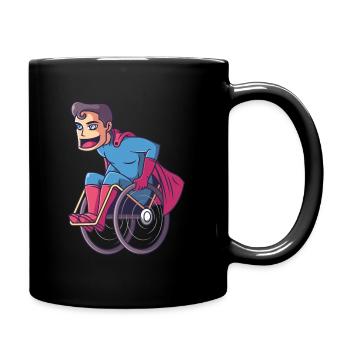 Superheld im Rollstuhl, held rollstuhlfahrer - Tasse einfarbig - Schwarz - Rechts