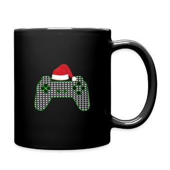 Ugly Christmas Gamer - Tasse einfarbig - Schwarz - Rechts