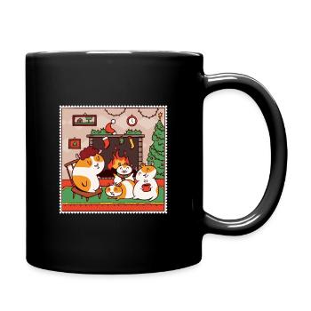 Meerschweinchen Fan Mädchen Weihnachten Christmas - Tasse einfarbig - Schwarz - Rechts