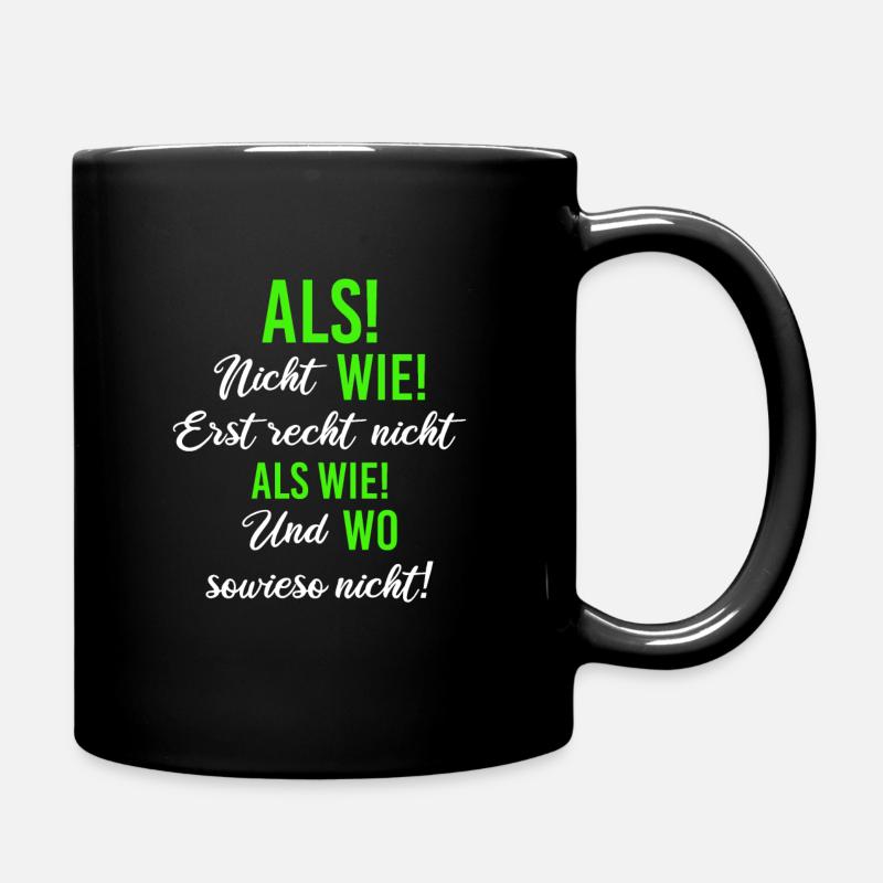Grammatik Deutsch Lehrer - Tasse einfarbig - Schwarz