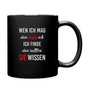 Ich hasse Menschen lustiger Spruch für Zyniker - Tasse einfarbig - Schwarz - Rechts