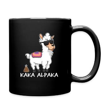 Kaka Alpaka - alpaga drôle avec un tas de merde - Mug uni - noir - Droite