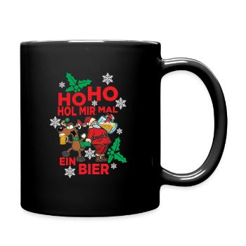 Funny Ho Ho get me a beer Ugly xmas - Full Colour Mug - black - Right