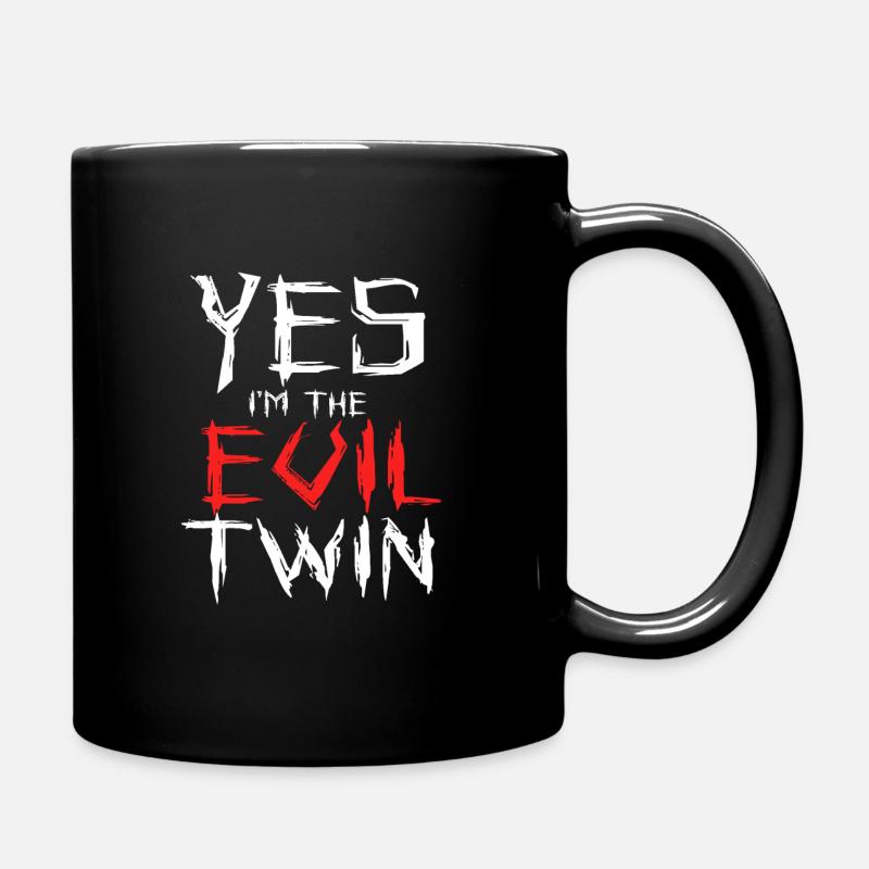 Evil Twin Twins Good Twin Angel Twins - Full Colour Mug - black
