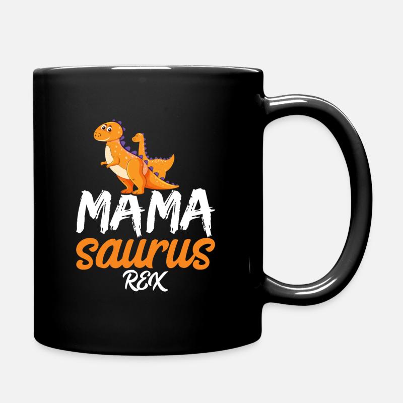 Mama Saurus Rex leidenschaftlich liebe Mutter Mom - Tasse einfarbig - Schwarz