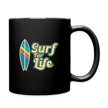 Surf Board Surfer Surfen Wellenreiten Kite Surfen - Tasse einfarbig - Schwarz - Rechts