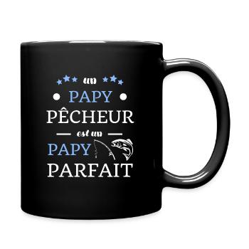 t shirt papy pecheur parfait cadeau humour peche - Mug uni - noir - Droite