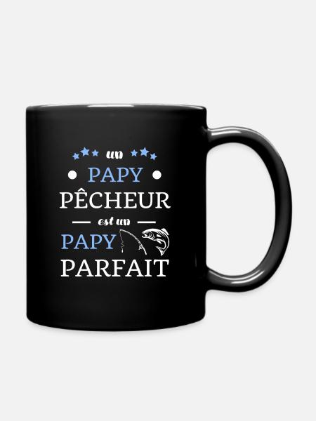 t shirt papy pecheur parfait cadeau humour peche - Mug uni - noir