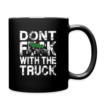Cooler Monstertruck Spruch Crashshow - Tasse einfarbig - Schwarz - Rechts