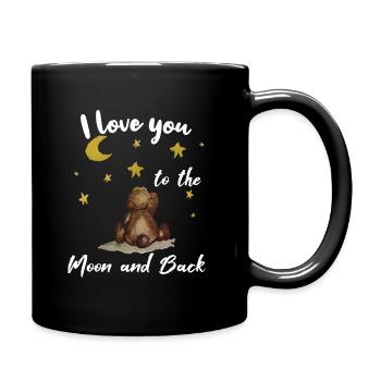 je t'aime à la lune et en arrière les petites étoiles d'ours - Mug uni - noir - Droite